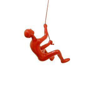 Climbing Man Home Decor Classic Wall-Art Sculpture | 1-Piece | Red